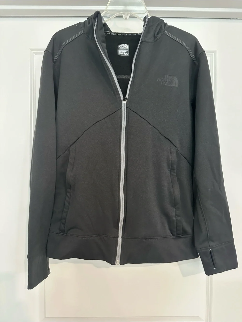 The North Face Black Full-Zip Hooded Jacket with Gray Trim